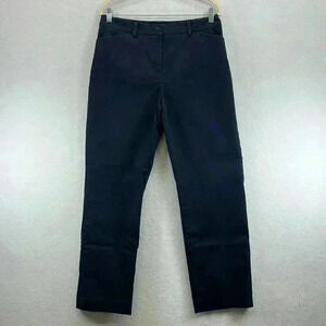 Jones New York Women’s Pants Sz 10 Navy Straight Leg 10.5” Rise Cotton/Spandex